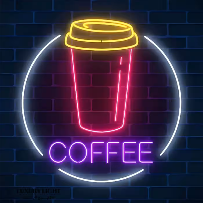 تابلو نئون طرح قهوه