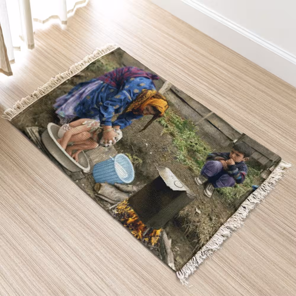 فرش چاپی طرح روستا کد 10