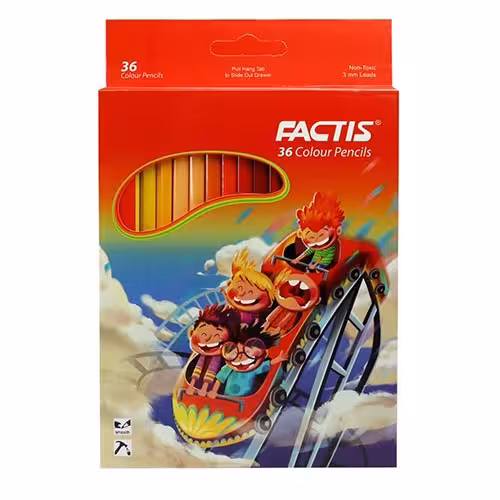 مداد رنگی 36 رنگ فکتیس با جعبه مقوایی