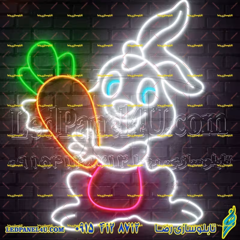 تابلو نئون فلکسی خرگوش کد 17029