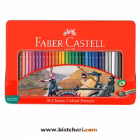 مداد رنگی 36 رنگ کلاسیک جعبه فلزی برند فابرکاستل Faber Castell