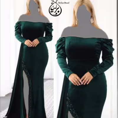 پیراهن مهمانی زنانه مخمل کره مدل آلما