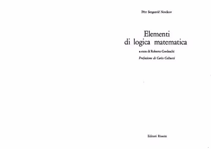 خرید و دانلود نسخه کامل کتاب Elementi di Logica Matematica