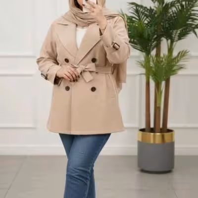 مانتو بارانی زنانه مدل ویرگول جنس تی سی ضدآب آستر دار درجه یک