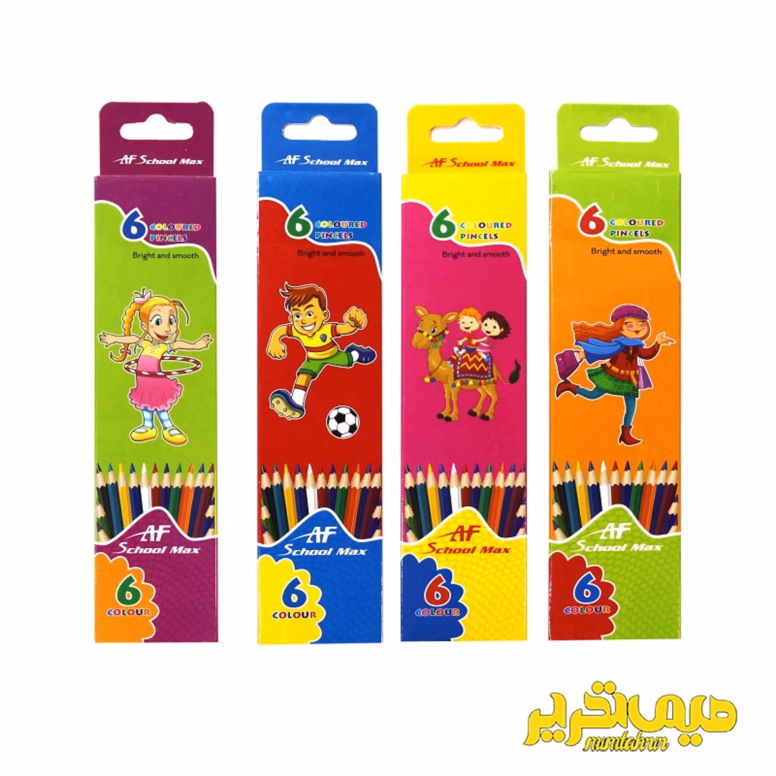 مداد رنگی 6 بلند مقوایی اسکول مکس