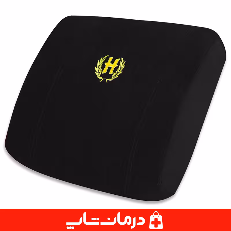 بالش پشت کمری اداری هوشمند رنگ ذغالی مموری فوم