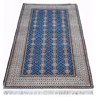 قالیچه ترکمنی دستباف 2*1.30 - چله ابریشم - کد 2/79