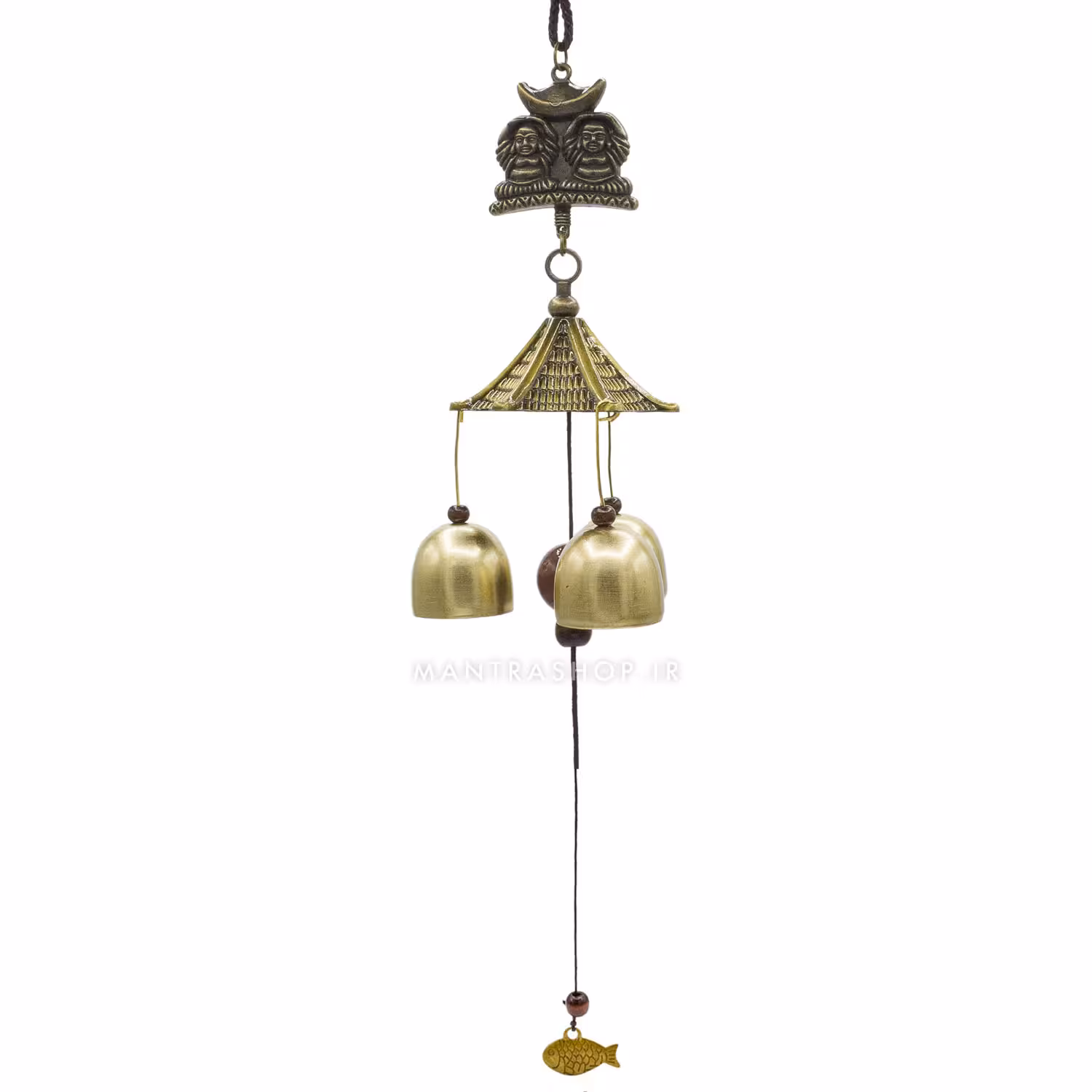 بادزنگ فنگ شویی فلزی سه زنگوله مدل ثروت کد 326