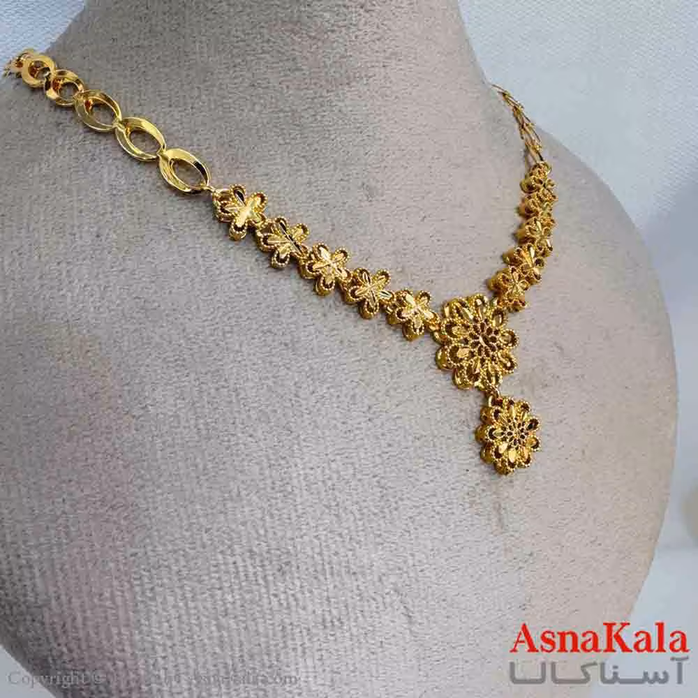 گردنبند زنانه طلاروس شیک مدل طلایی کد GNB161492W