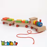 قطار اشکال چوبی جعبه سبز