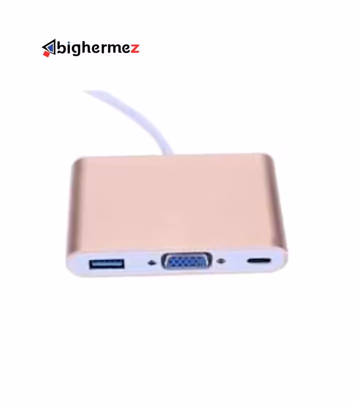 مبدل TYPE-C به VGA و USB 3 پی نت