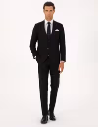 کت و شلوار مردانه مشکی کاشارل