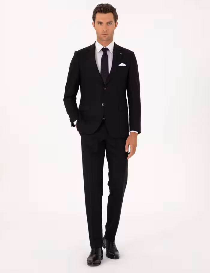 کت و شلوار مردانه مشکی کاشارل