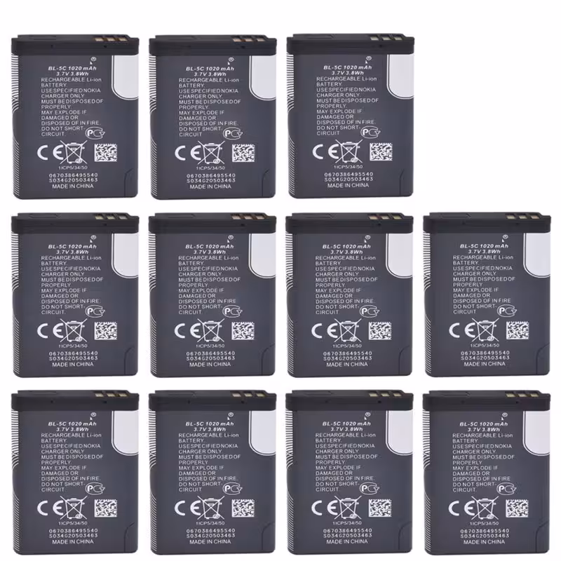 باتری موبایل مدل BL-5C با ظرفیت 1020میلی آمپرساعت مناسب برای گوشی موبایل نوکیا 5C بسته 11 عددی