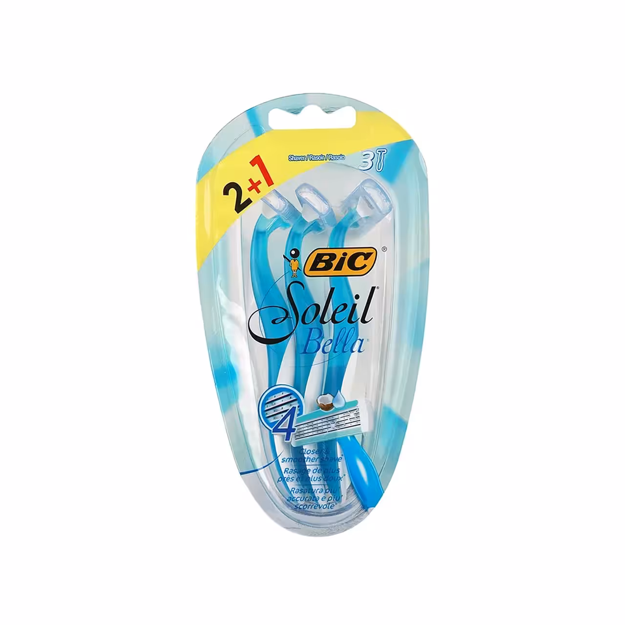 تیغ اصلاح چهار لبه صابون دار Soleil Bella سولیل بلا بیک 3عددی