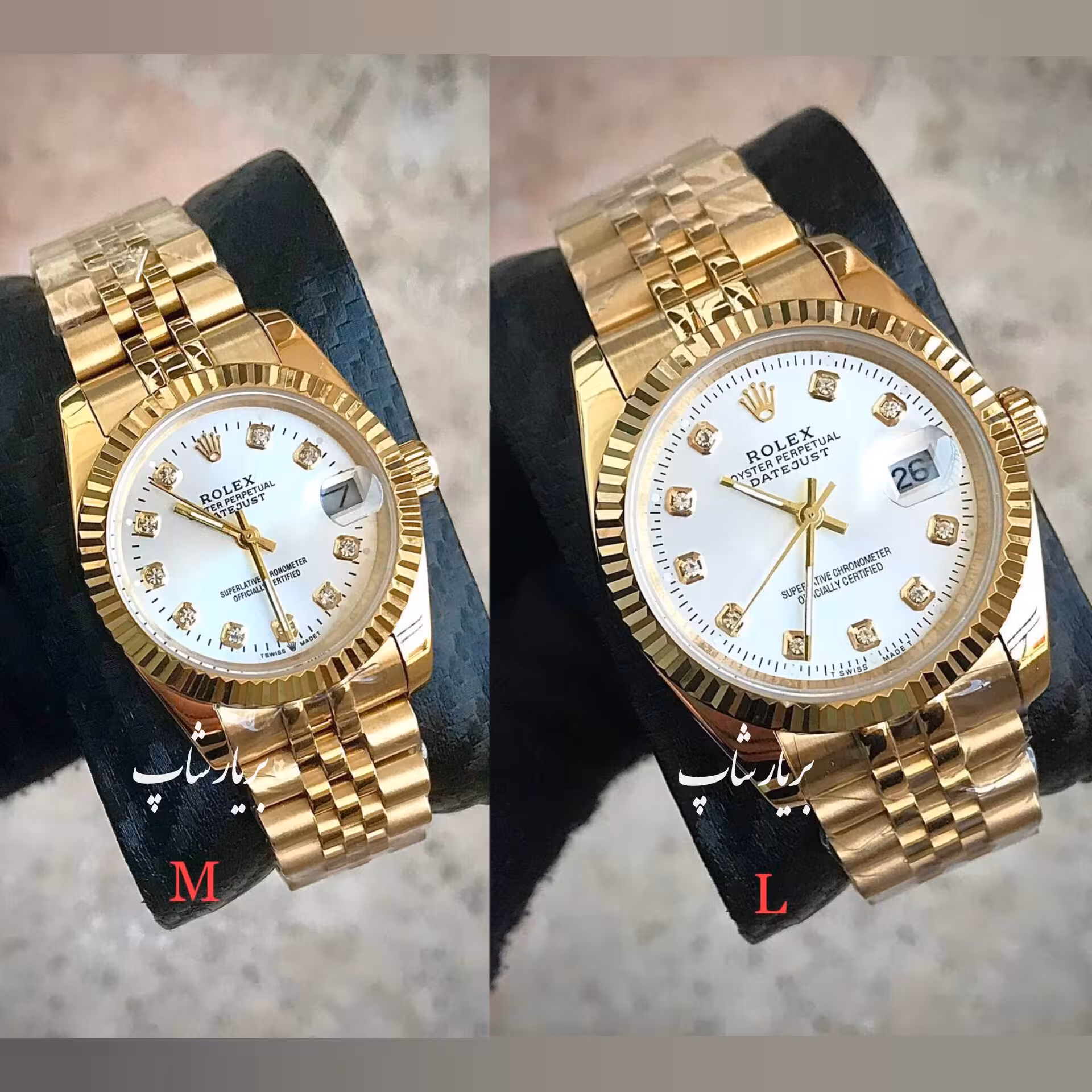 ساعت ست رولکس ROLEX WATCH SET G/W ساعت ست مردانه و زنانه ساعت ست عروس و داماد