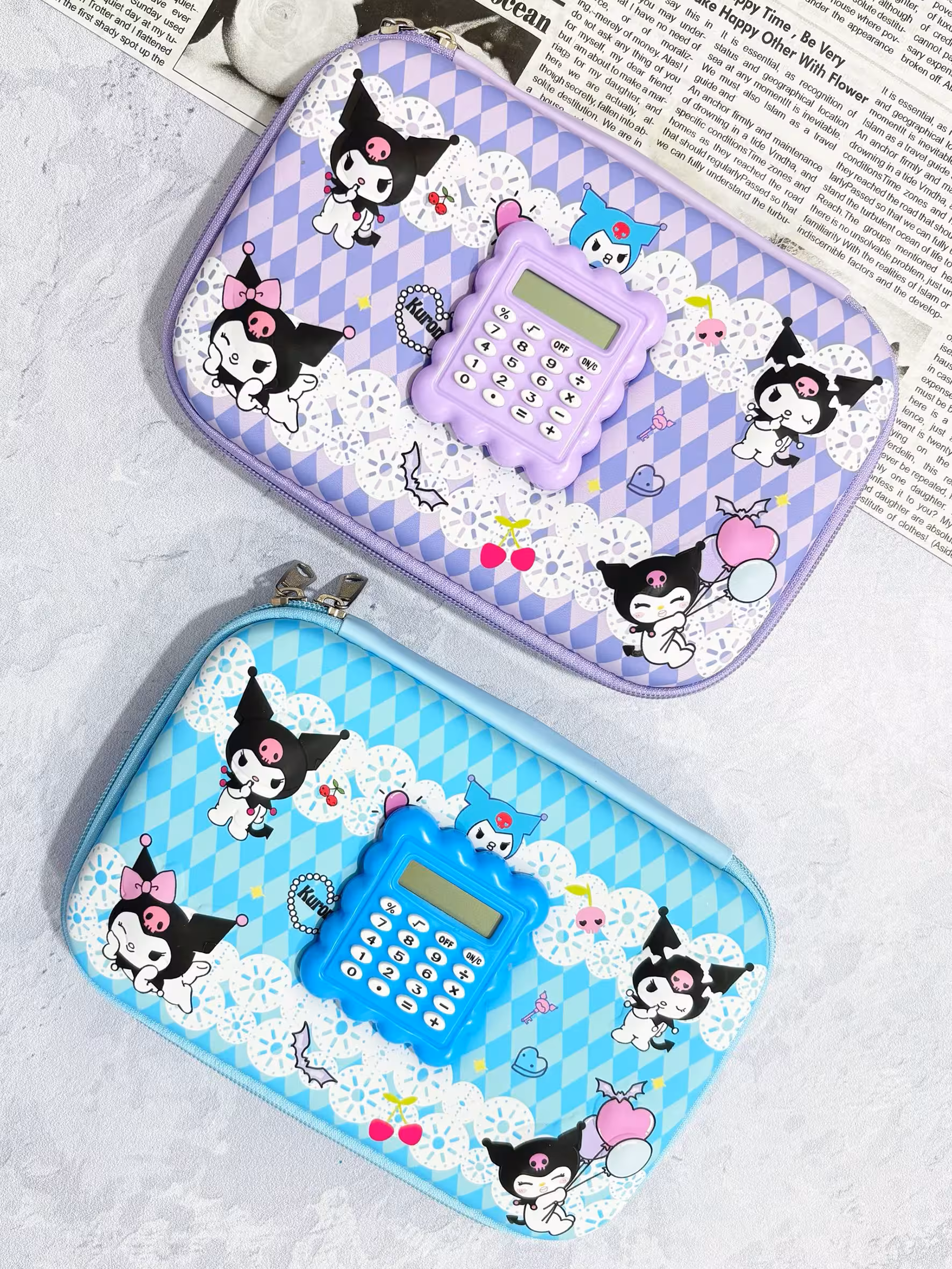 جامدادی کتابی بزرگ ماشین حساب دار طرح کرومی