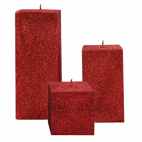 شمع مکعبی اکلیلی قرمز در 3 سایز