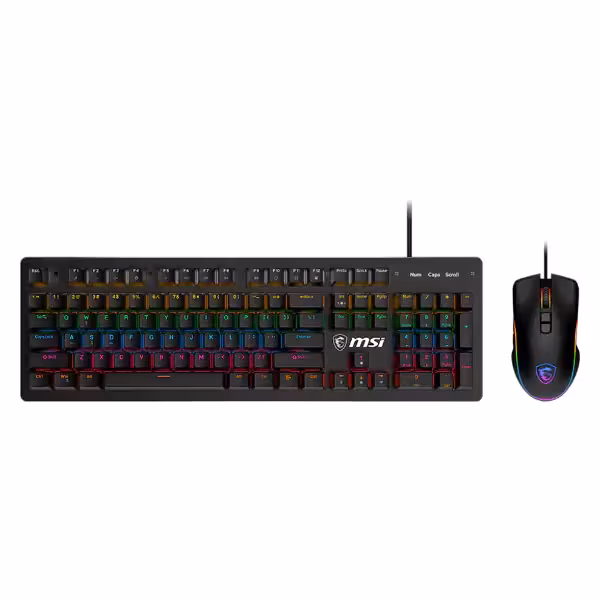 کیبورد و ماوس گیمینگ ام اس آی مدل FORGE GK300 COMBO - سوئیچ آبی