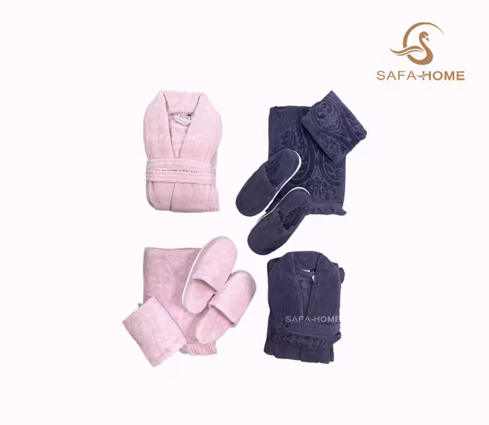 سرویس حوله عروس و داماد بونیتو بادمجانی-یاسی