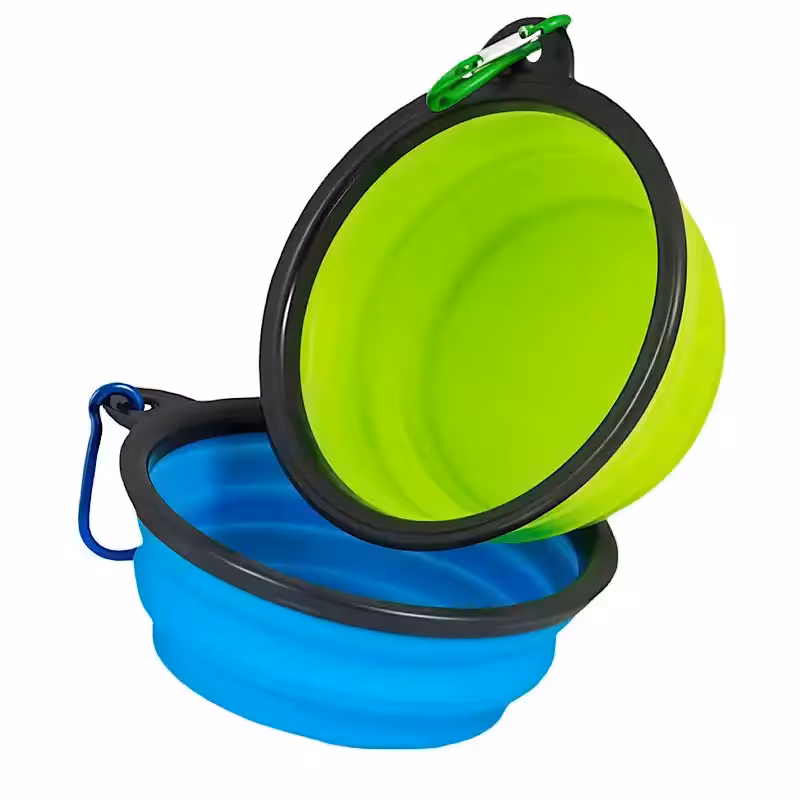 ظرف سیلیکونی تاشو آب و غذای مسافرتی حیوانات 350 میلی لیتری کد665