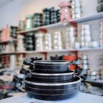 سه تابه دو دسته طرح چدن زنبوری (هایلین)