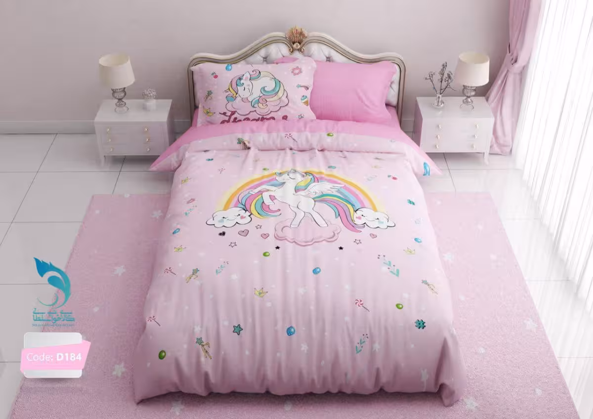 روتختی مدل اسب شاخدار کد D184 یک نفره 4 تکه