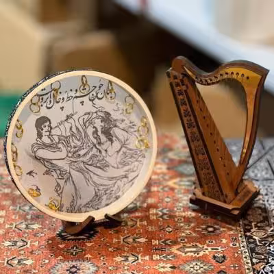 ساز دف و چنگ مینیاتوری جفتی