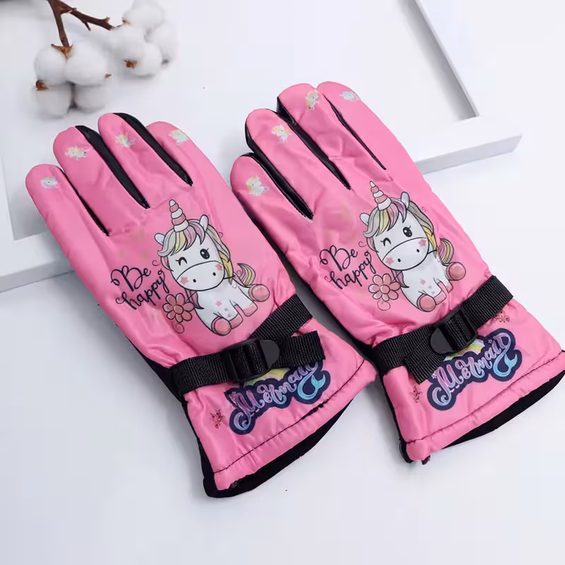 دستکش ضدآب فروزان اسب تک شاخ رنگ صورتی کد 51138