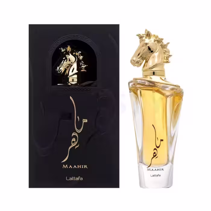 عطر ادکلن عربی لطافه مدل ماهر زنانه طلایی حجم 100 میل