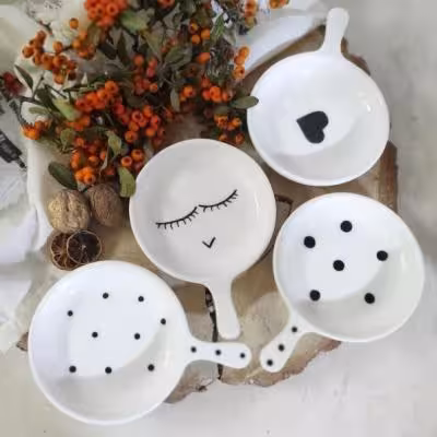 خرماخوری گرد دسته دار سرامیکی تکست