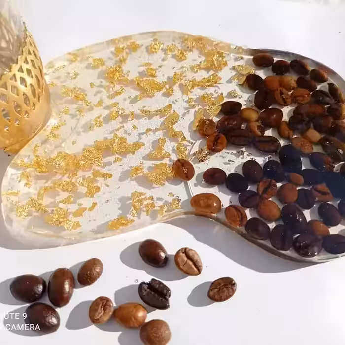 6عدد زیرلیوانی رزینی باقهوه کافی شاپ کافه