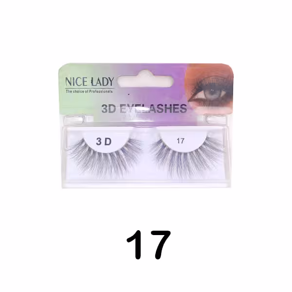مژه جفتی رنگی 3D نایس لیدی هاله کرم بنفش شماره 17