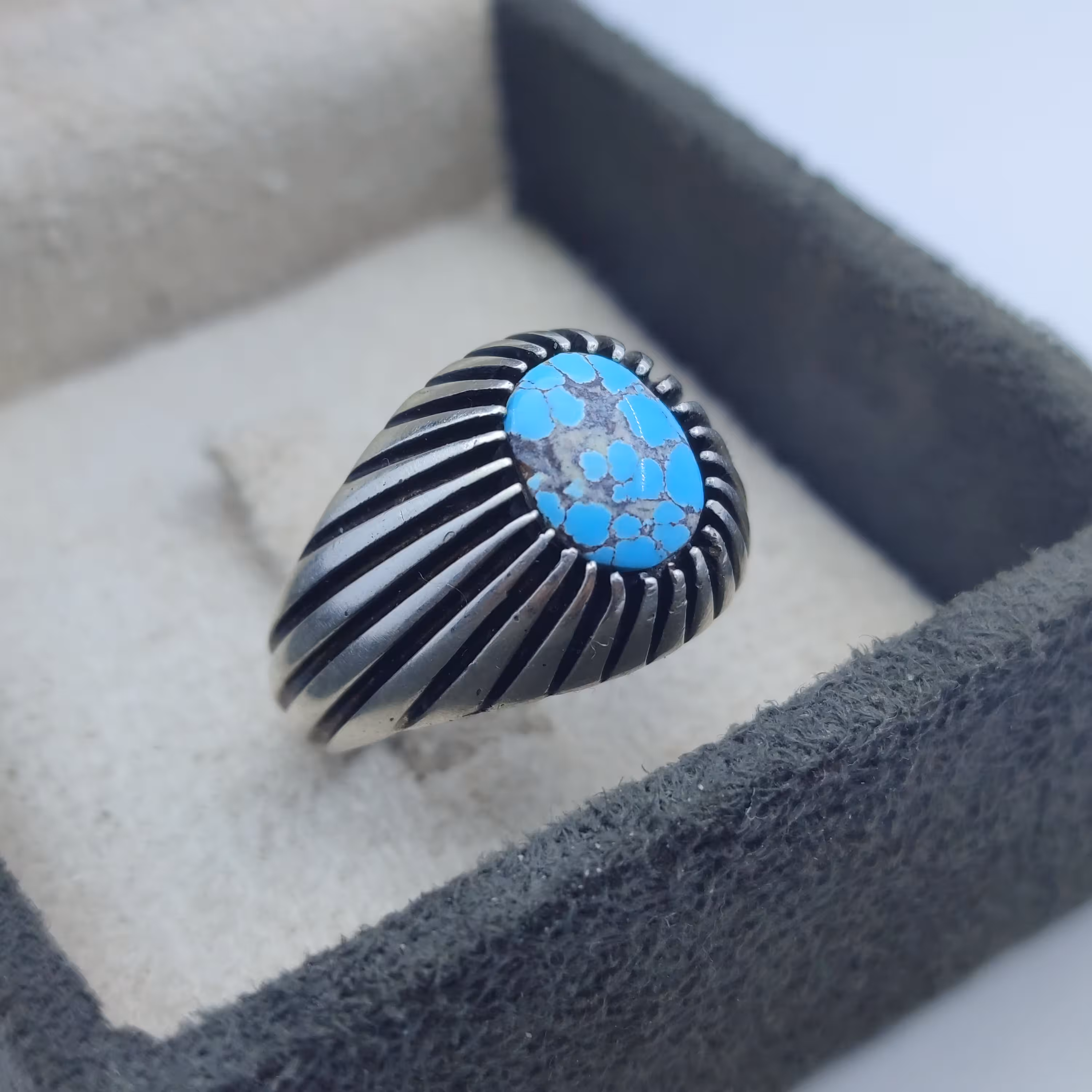 انگشتر فیروزه نیشابوری رکاب سوزنی