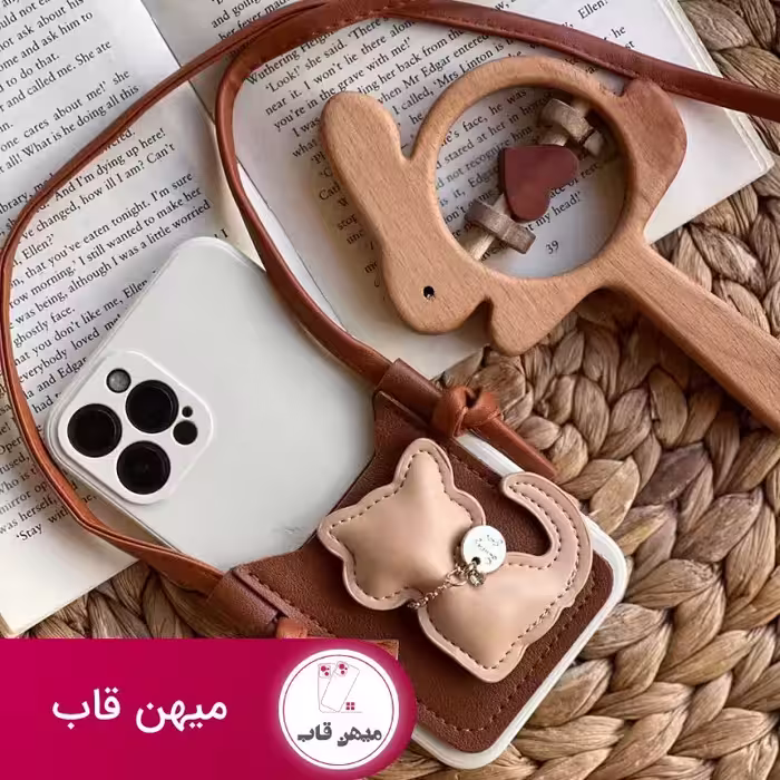 قاب موبایل آیفون گربه مینیمال جاکارتی دار محافظ لنزدار - کد (102349)