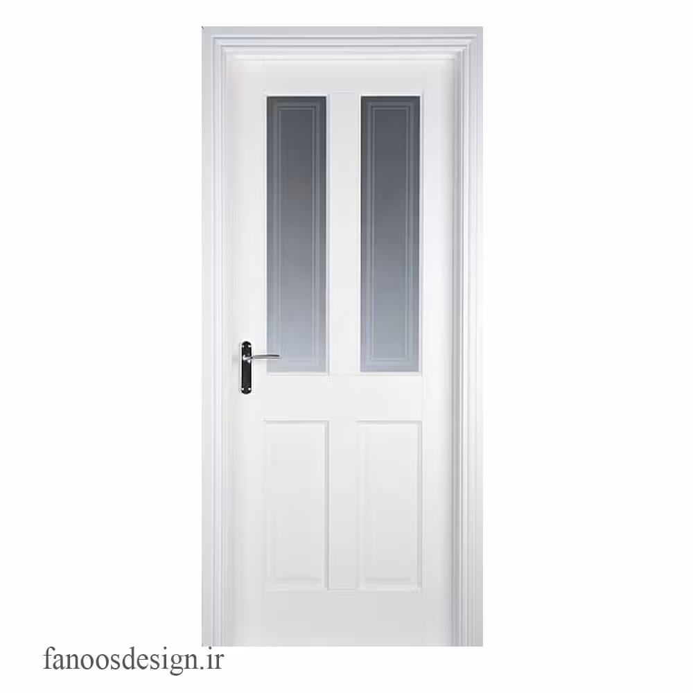 درب چوبی با روکش پلی استر براق شیشه خور کد 048