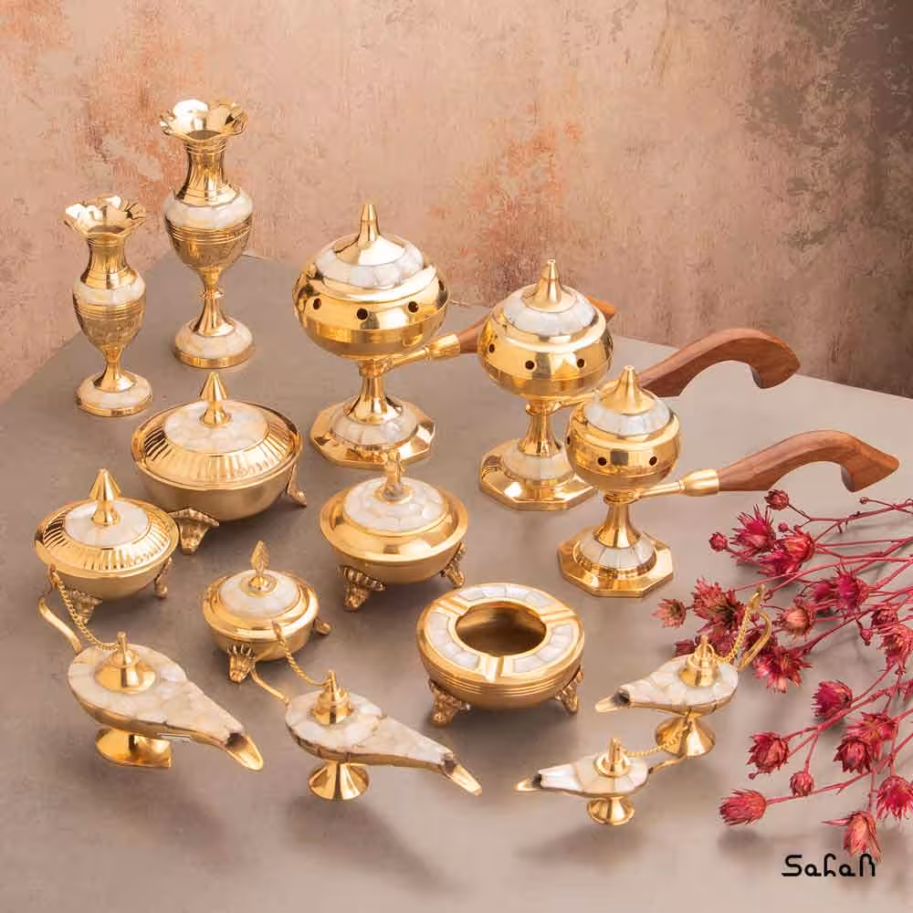 ست دکوراسیون برنجی و صدفی کد 227