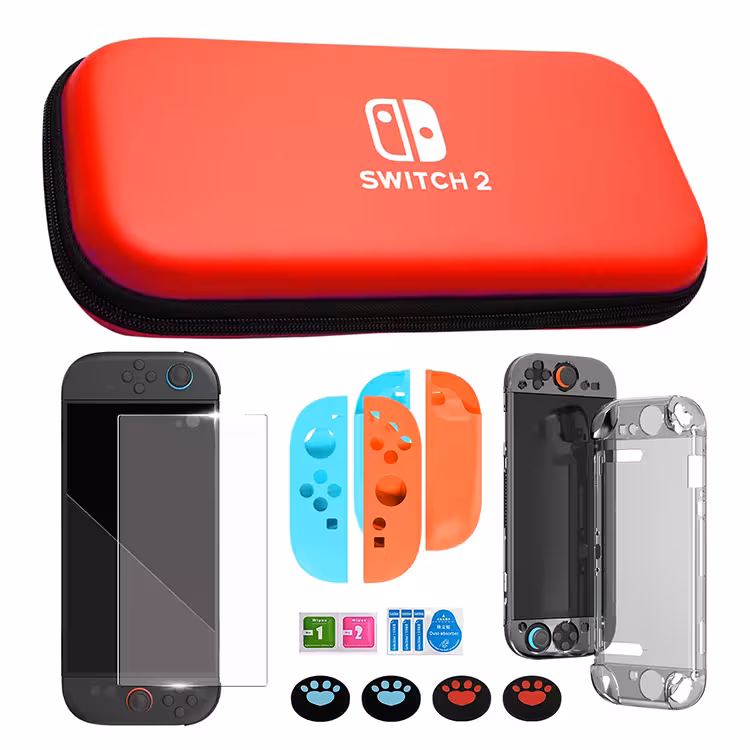 A-ONE-K 5 in 1 Accessory Kit for Nintendo Switch 2 – Red