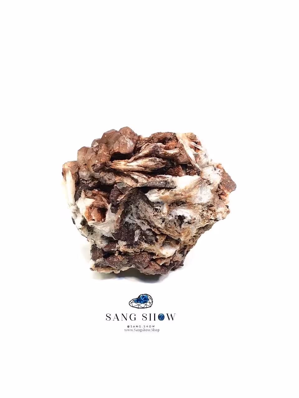 آنالسیم قرمز روی بستر باریت زیبا نمونه استثنایی و اصل و معدنی S1786