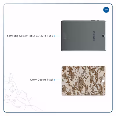 برچسب پوششی ماهوت مدل Army-Desert-Pixel مناسب برای تبلت سامسونگ Galaxy Tab A 9.7 2015 T555