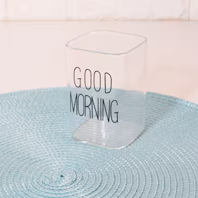 لیوان طرح Good Morning مدل مربع