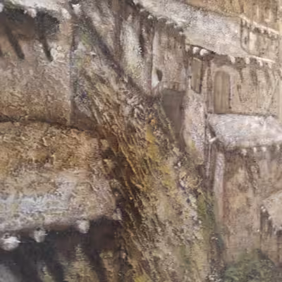 تابلو نقاشي اکریلیک طرح روستا کد 03