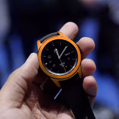 برچسب ماهوت طرح Matte-Orange مناسب برای ساعت هوشمند سامسونگ Galaxy Watch 42mm