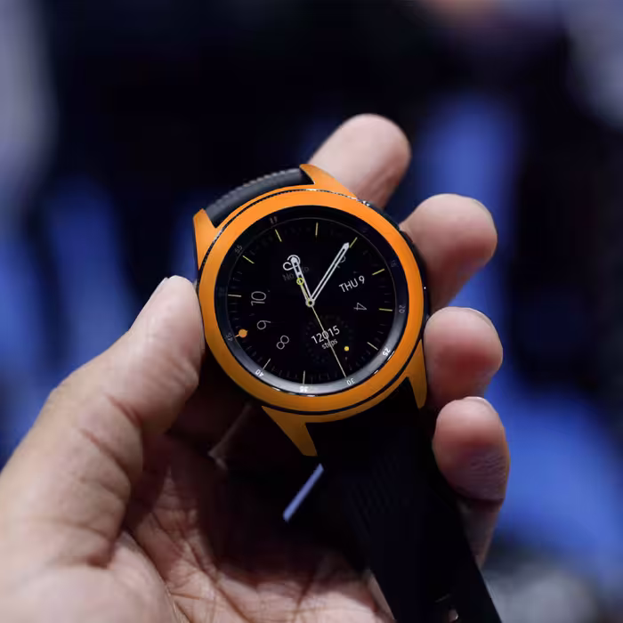 برچسب ماهوت طرح Matte-Orange مناسب برای ساعت هوشمند سامسونگ Galaxy Watch 42mm