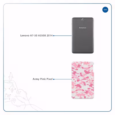 برچسب پوششی ماهوت مدل Army-Pink-pixel مناسب برای تبلت لنوو A7-50 A3500 2014