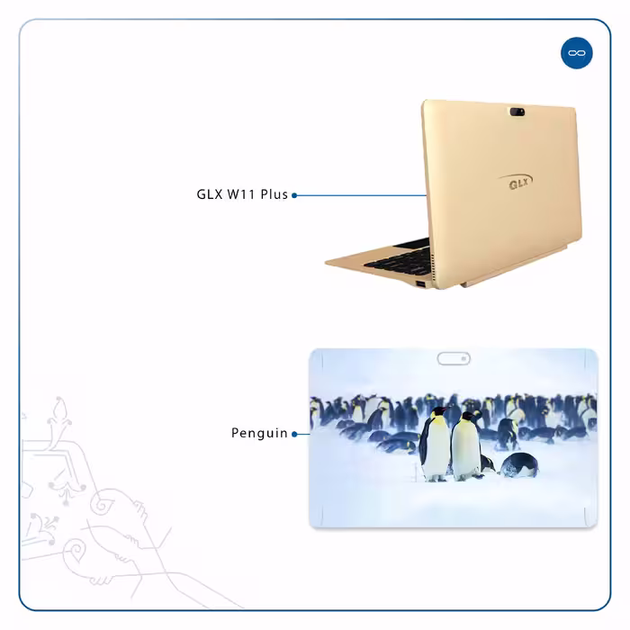 برچسب پوششی ماهوت مدل Penguin مناسب برای تبلت جی ال ایکس W11 Plus