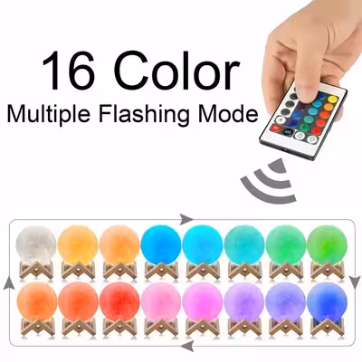 آباژور رومیزی مدل کره ماه کد L7