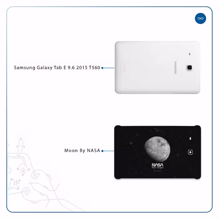 برچسب پوششی ماهوت مدل Moon-By-NASA مناسب برای تبلت سامسونگ Galaxy Tab E 9.6 2015 T560