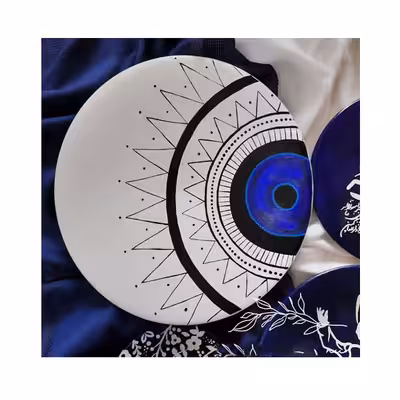 بشقاب دیوارکوب سفالی طرح و ان یکاد کد 17 مجموعه 4 عددی