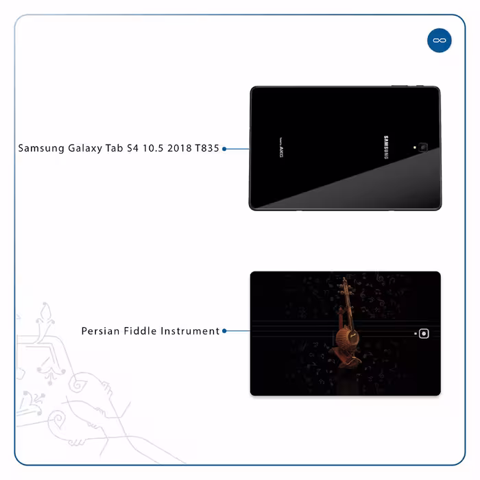 برچسب پوششی ماهوت مدل Persian Fiddle Instrument مناسب برای تبلت سامسونگ Galaxy Tab S4 10.5 2018 T835